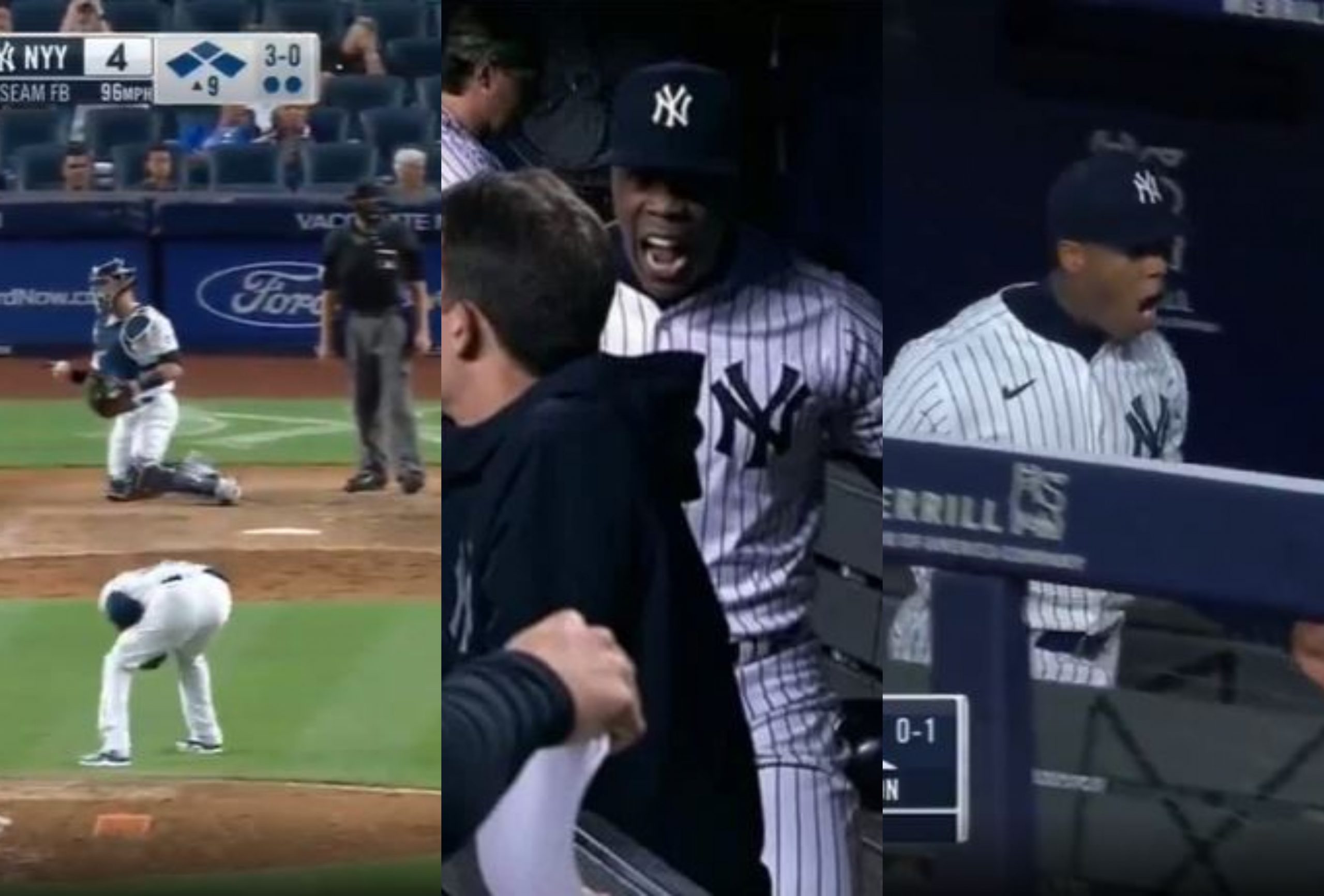 Aroldis Chapman erupted in fury with Aaron Boone in the dugout