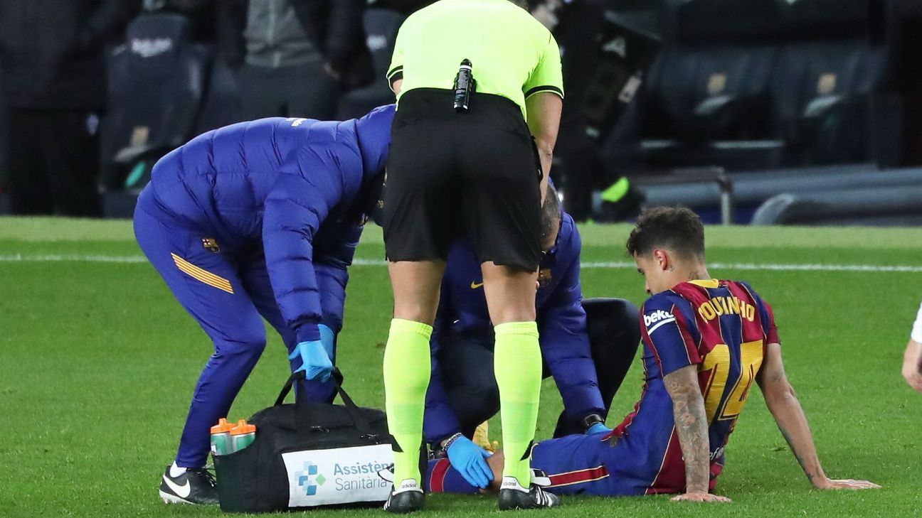 Barcelona loses patience with Coutinho, who is still injured