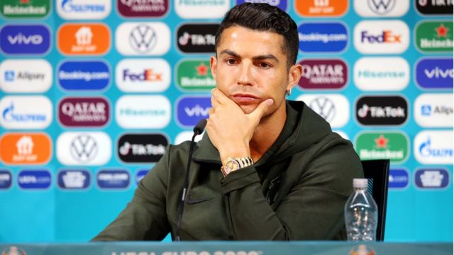 Cristiano Ronaldo during the press conference after the match