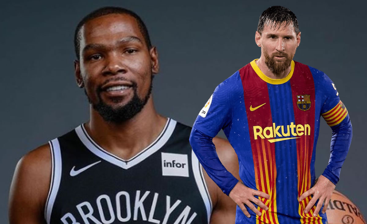Kevin Durant goes crazy after learning about Messi's contract in Barcelona