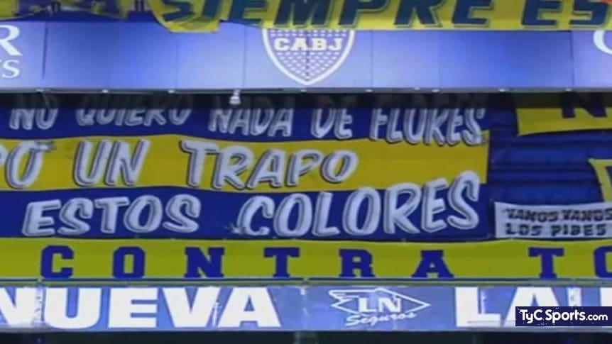 The strong flag that hung in Boca-San Lorenzo - TyC Sports