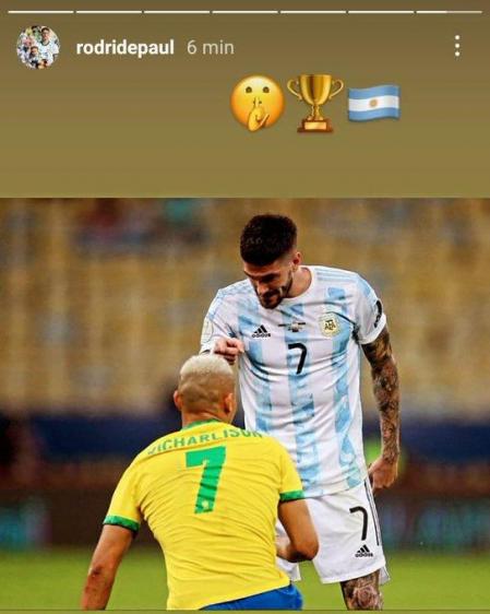 Rodrigo De Paul silenced Richarlison after laughing at Argentina's elimination at the Olympics.