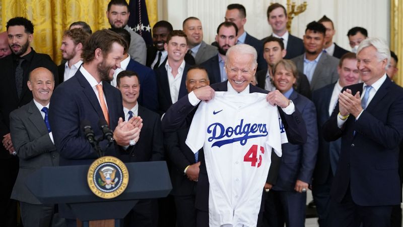 Biden greets Dodgers on White House visit
