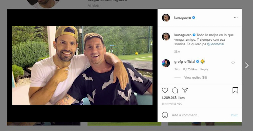 Kun Agüero's message to Messi, with a farewell flavor