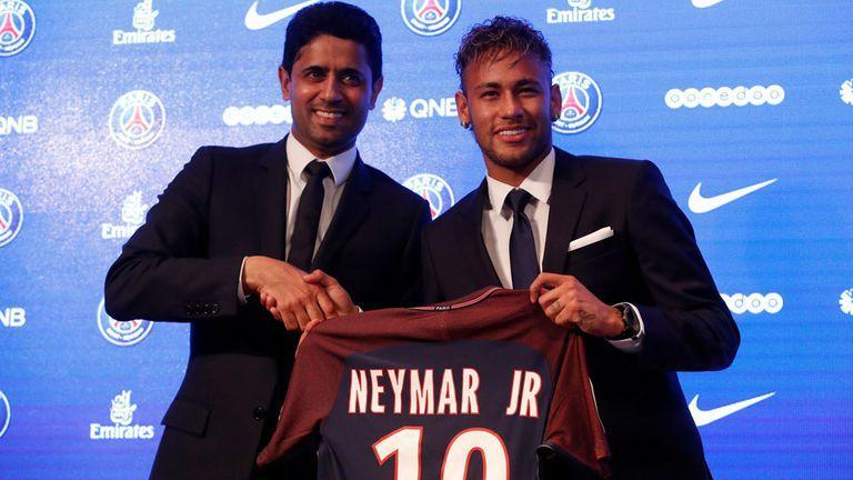 Neymar in his new shirt: PSG number 10