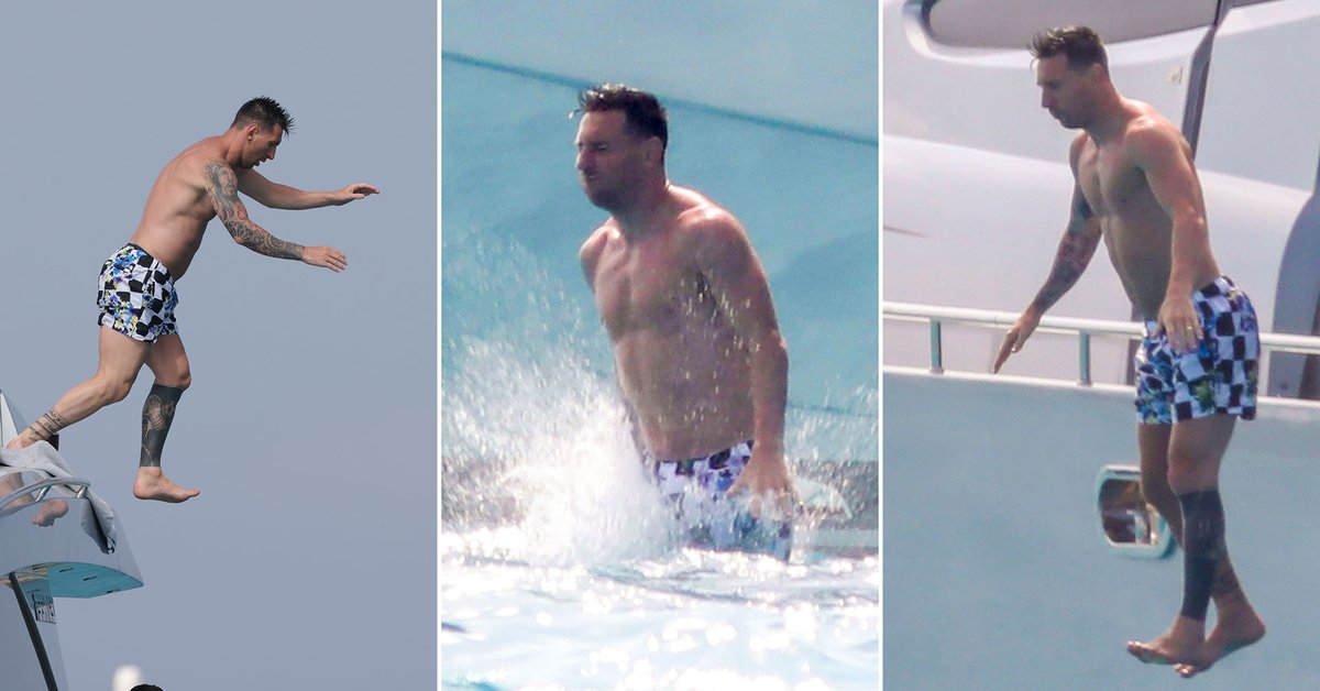 Diving from a yacht and a look that made it a trend: the new photos of Lionel Messi's holidays in Ibiza