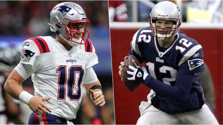 Mac Jones and Tom Brady in New England Patriots