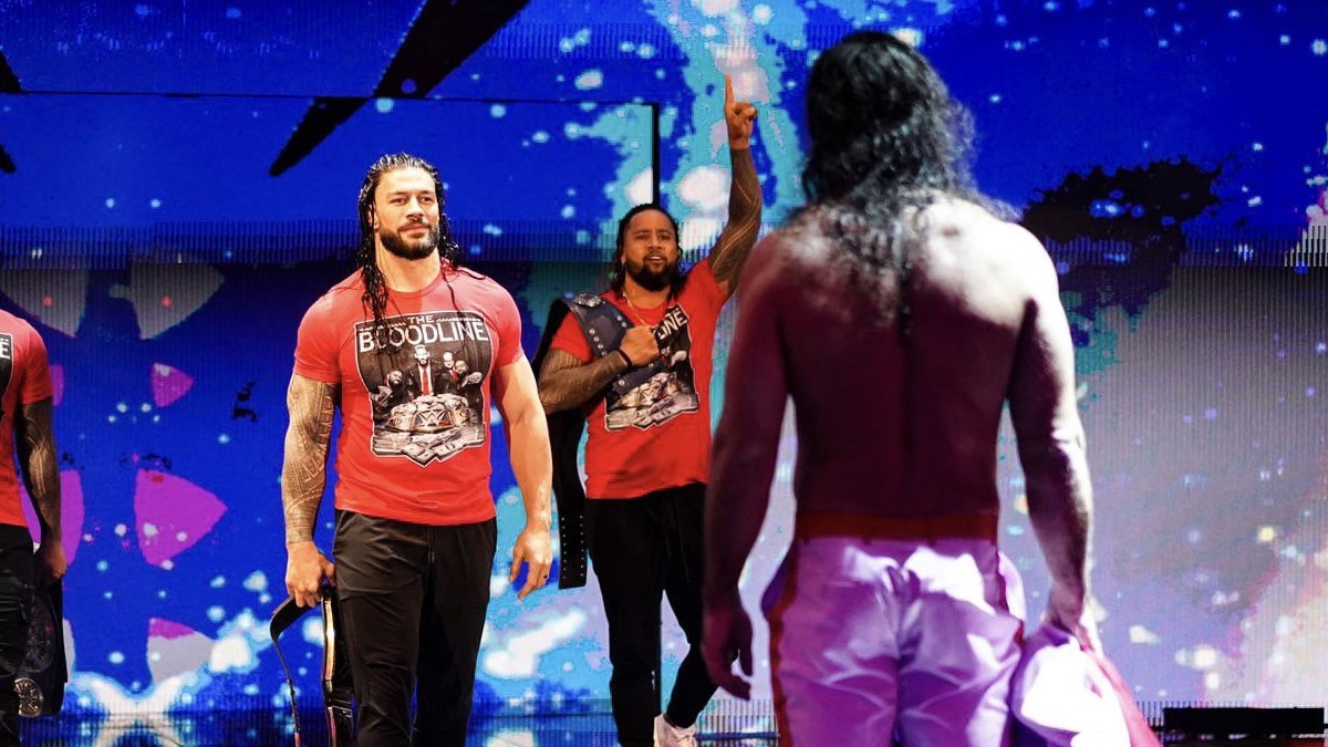 Roman Reigns and Seth Rollins star in a confrontation after