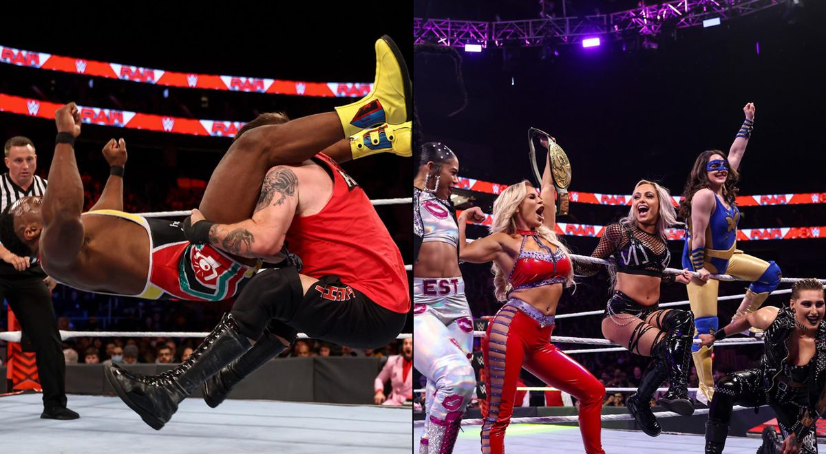 WWE RAW Kevin Owens defeats Big E and Liv Morgan