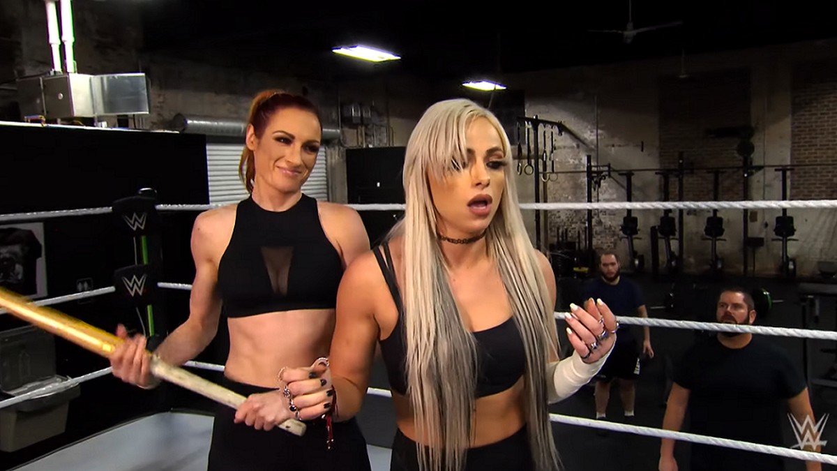 Becky Lynch and Liv Morgan have a physical exchange on