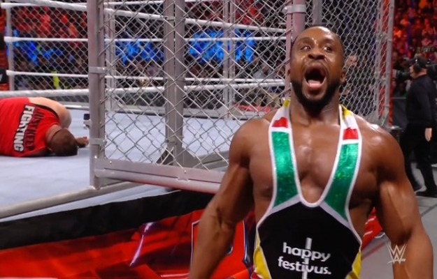Big E defeats Kevin Owens in the Steel Cage Match on RAW