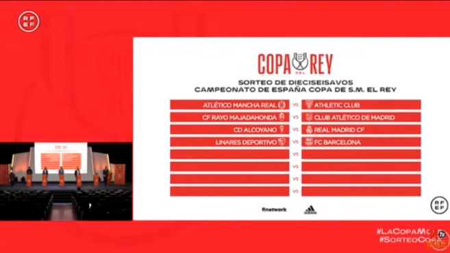 Copa del Rey draw live crosses and pairings of the