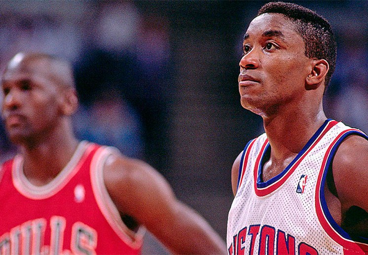 Isiah Thomas shows his face for his Pistons We beat