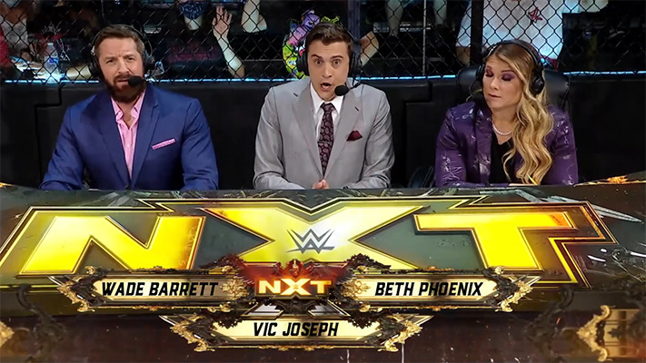Beth Phoenix with Wade Barrett and Vic Joseph - WWE NXT