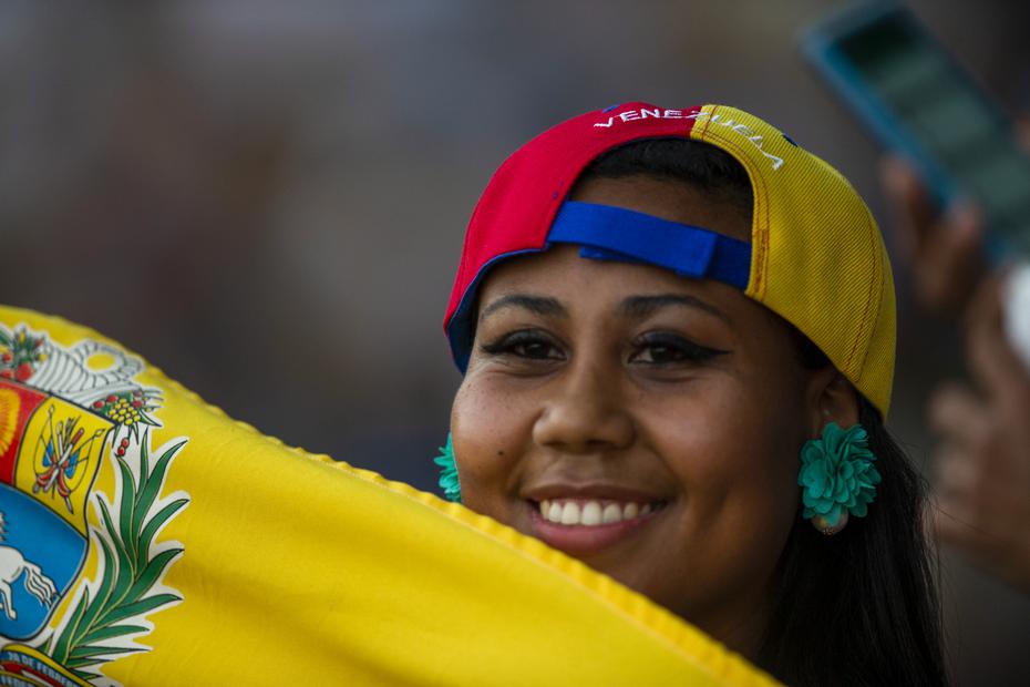 The Venezuelan fans gathered at the Quisqueya Juan Marichal Stadium.