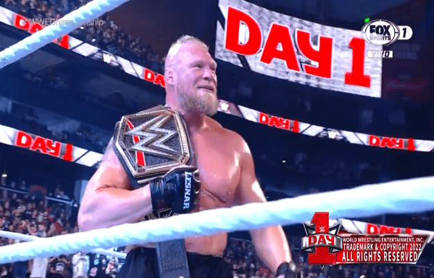 Brock Lesnar wins WWE Championship on Day 1