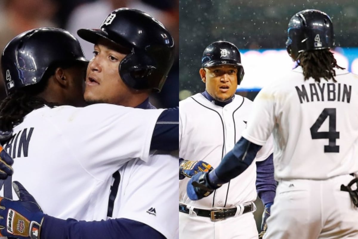 History that links Miguel Cabrera with the retired Cameron Maybin