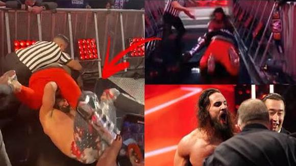 The attack on Seth Rollins recorded by WWE fans.  (Source: Twitter)