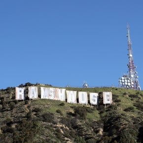 The Hollywood sign changed for the Super Bowl champions