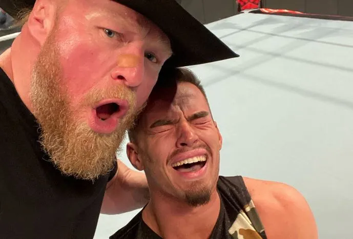 Austin Theory Reacts To Brock Lesnar Selfie From WWE RAW -