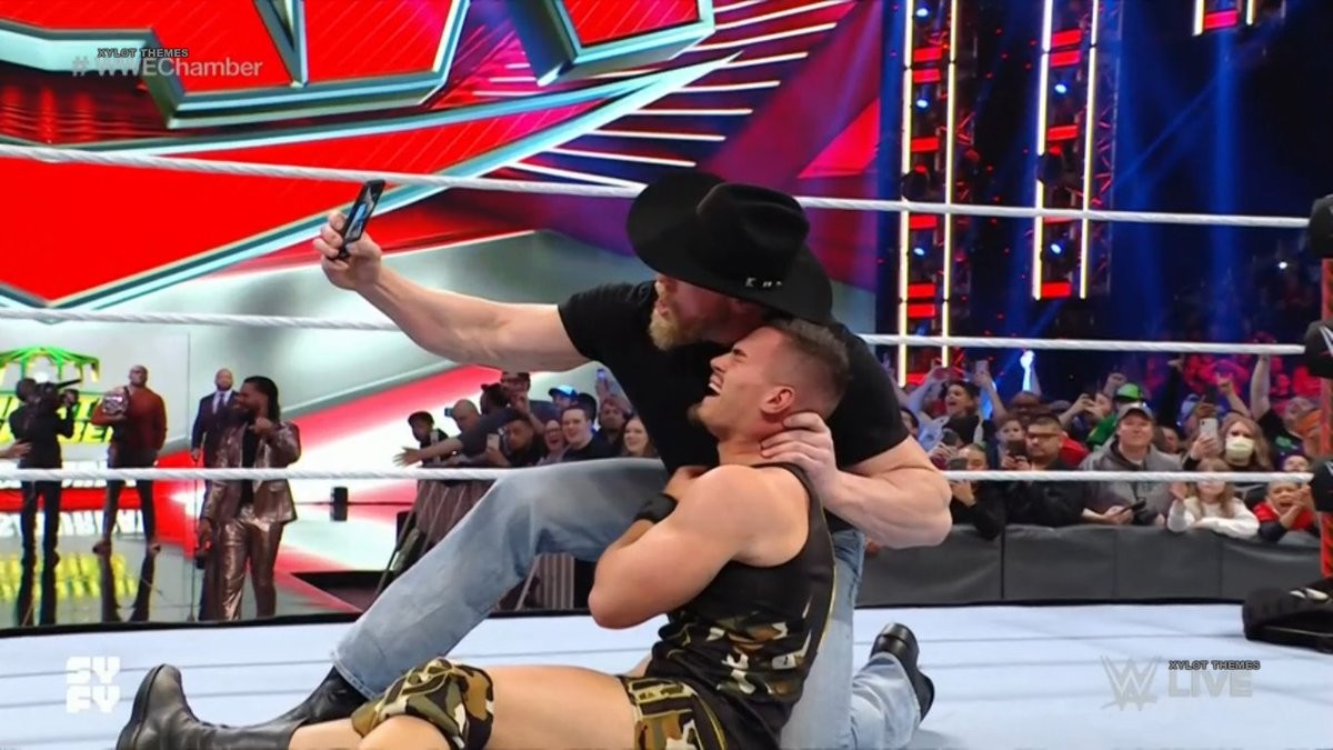Brock Lesnar attacks Austin Theory on WWE RAW