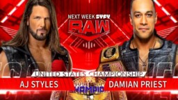 Damian Priest will defend the USA title against AJ Styles next WWE RAW