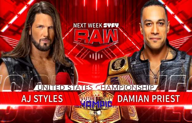 Damian Priest will defend the USA title against AJ Styles