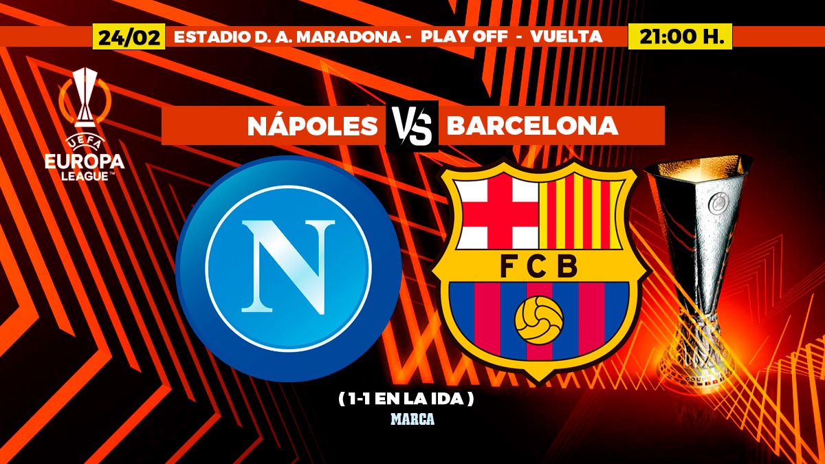 Naples Barcelona live Piques goal Europa League today