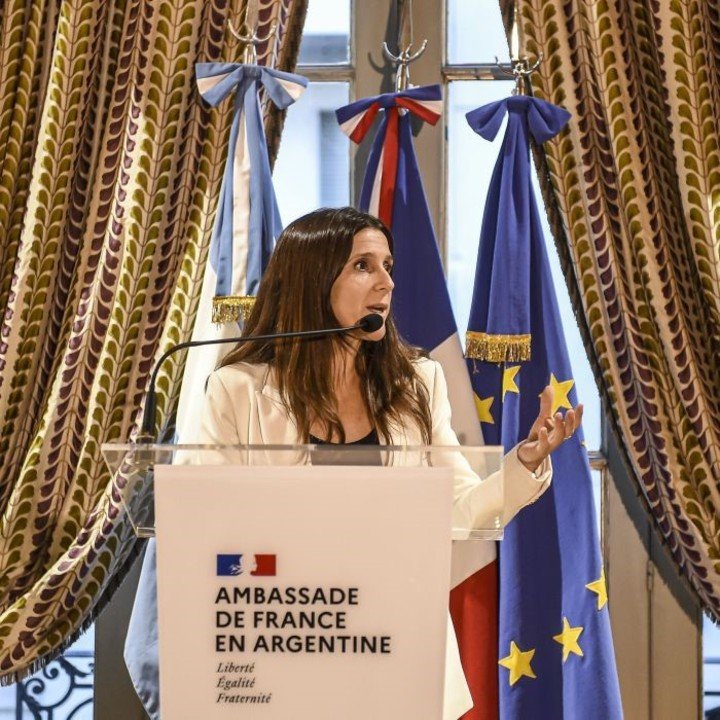 Inés Arrondo spoke at the embassy. (Women's National League)