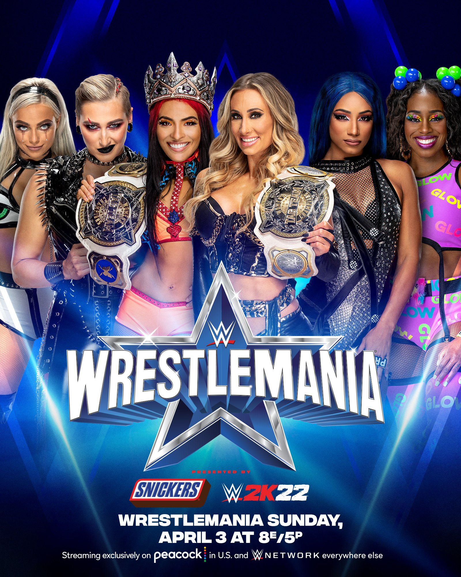 Carmella and Queen Zelina vs. Sasha Banks and Naomi vs. Liv Morgan and Rhea Ripley at WrestleMania 38