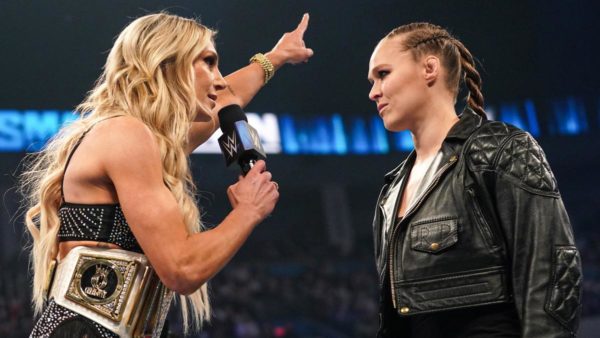 Charlotte Flair and Ronda Rousey on the February 4, 2022 episode of SmackDown - WWE