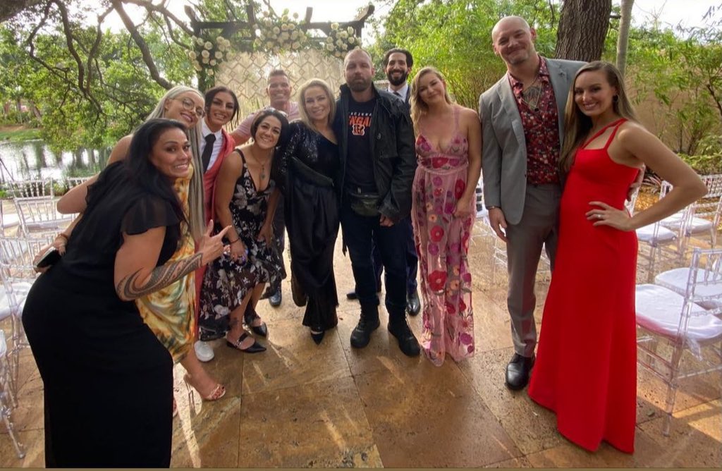 Several fighters present at the wedding of Carmella and Corey Graves