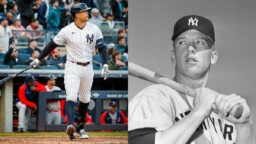 Giancarlo Stanton equals the home run record of the immortal Mickey Mantle