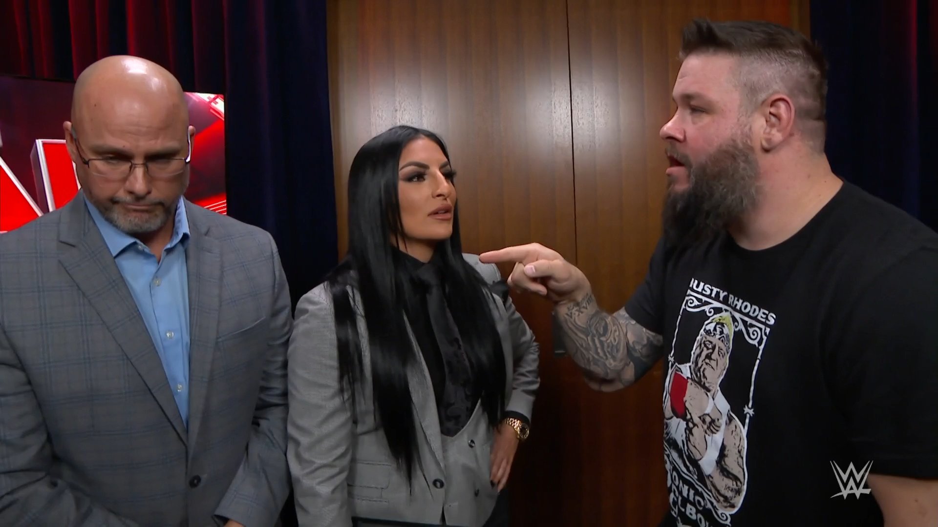 Kevin Owens with Adam Pearce and Sonya Deville - WWE Raw April 11, 2022