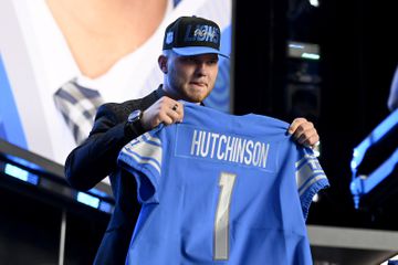 Defensive end Aidan Hutchinson was selected with the second overall pick by the