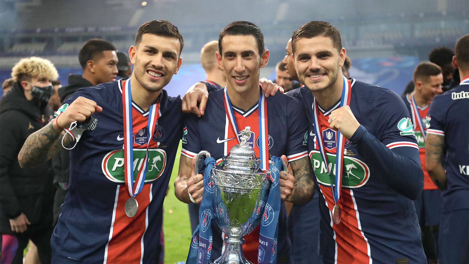 Leandro Paredes, Ángel Di María and Mauro Icardi are three of the surnames that could leave PSG (Photo: Xavier Laine/Getty Images)