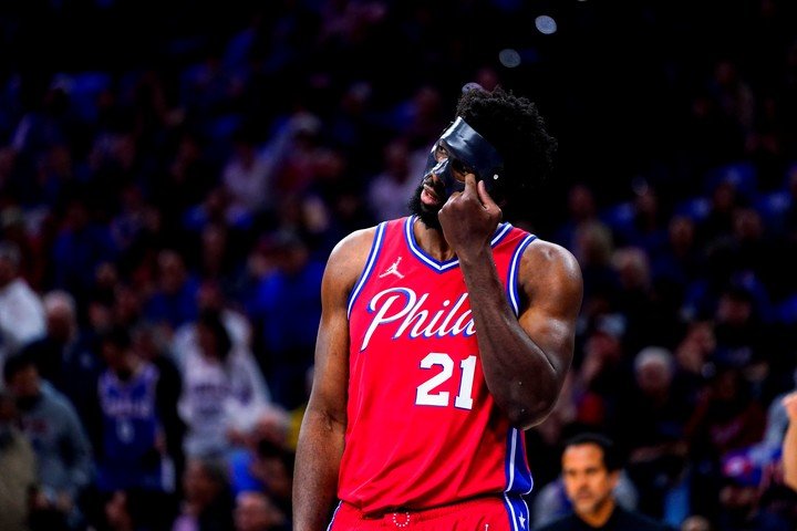 Another good match for Embiid, the man in the mask. (AP)