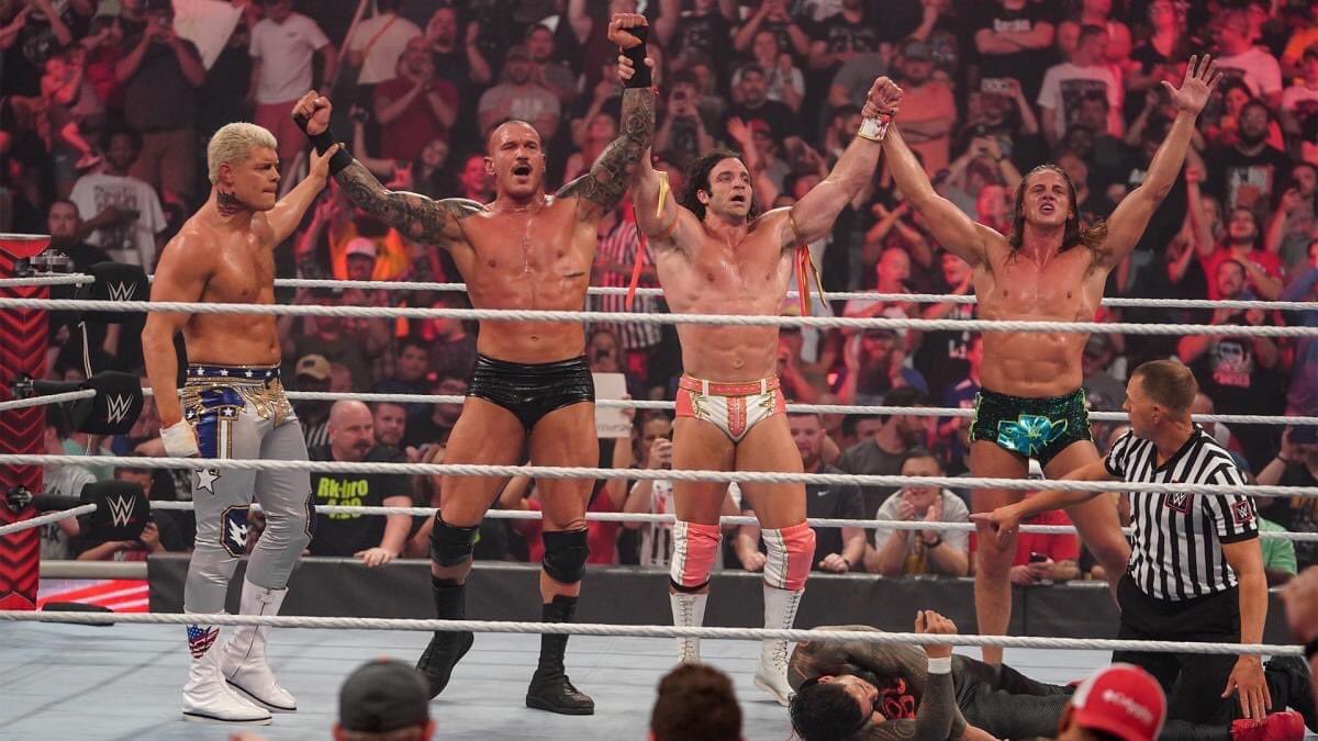 Cody Rhodes, Randy Orton, Ezekiel and Riddle on Raw