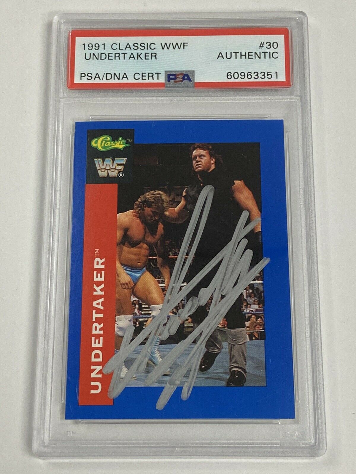 1991 WWF trading card autographed by The Undertaker