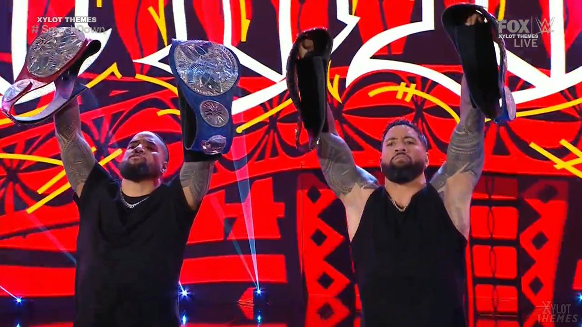 The Usos open Friday Night SmackDown with the WWE Unified Tag Team Championships