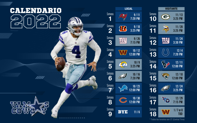 Cowboys Schedule Updates for the 2022 Season