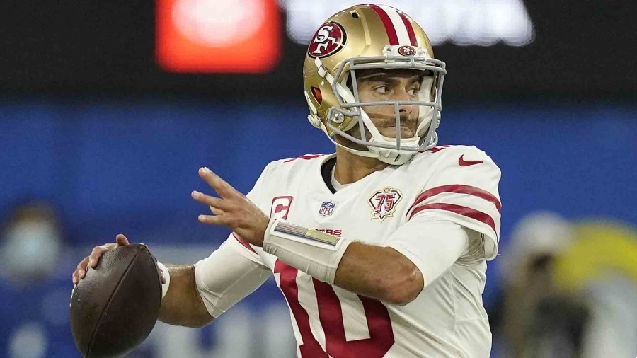 Jimmy Garoppolo during a game with the 49ers