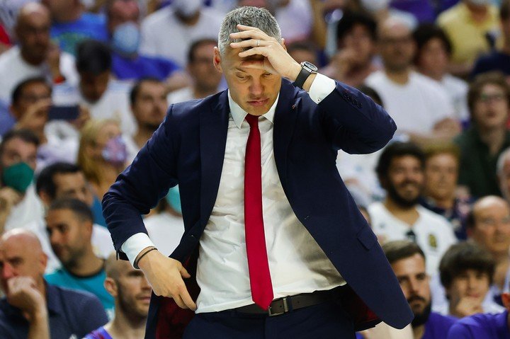 Sarunas Jasikevicius was upset by the performance of his team.  (EFE)
