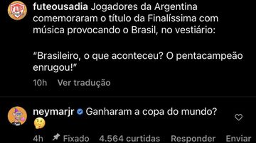 Neymar makes fun of Argentina after the Finalissima