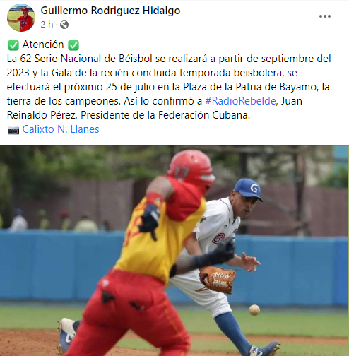 ANNOUNCED Cuban baseball start date of National Series 62