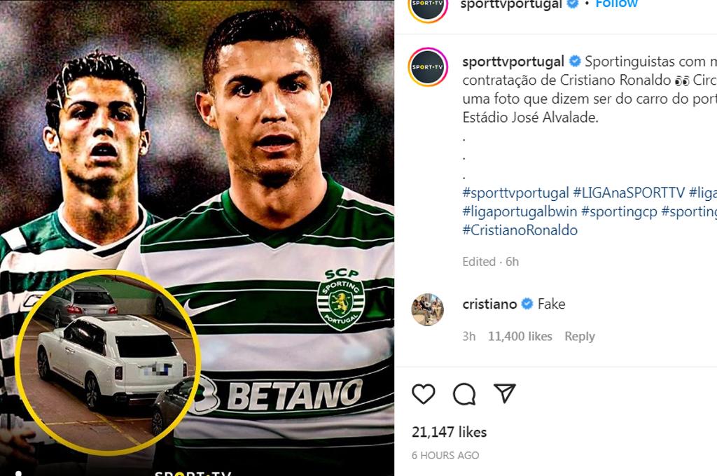 Cristiano Ronaldo denies returning to this club after rumors linking