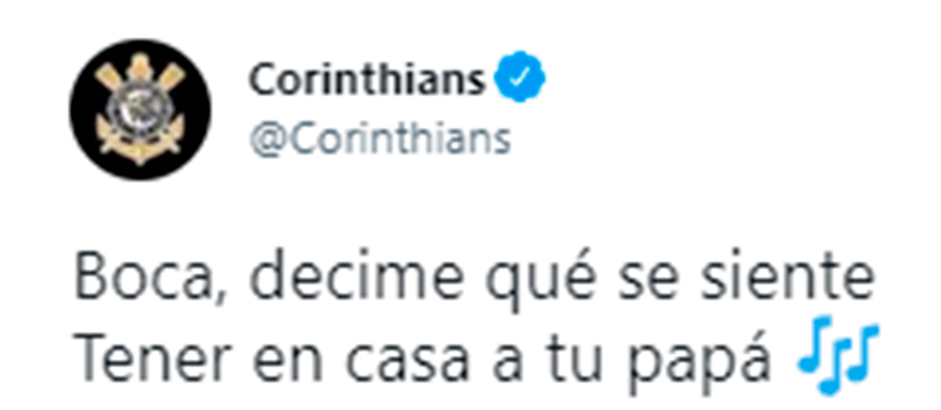 Corinthians recalled the song that Argentine fans performed at the 2014 World Cup