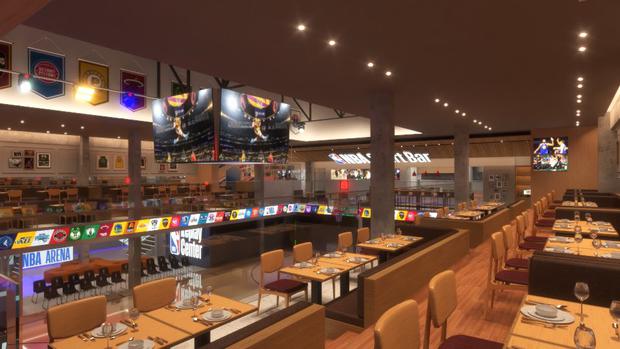 The dining room and restaurants that would be seen at NBA Park. (Photo: Twitter)