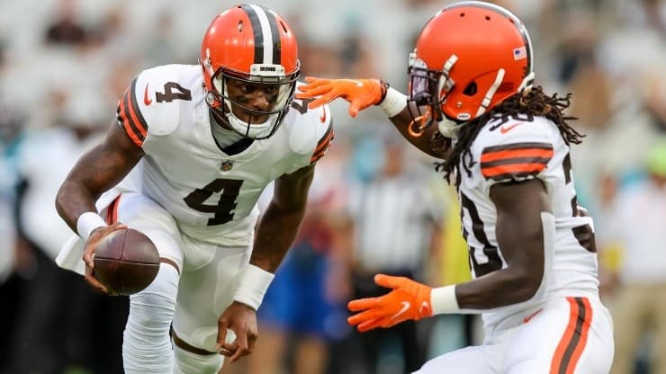 Deshaun Watson in action with the Cleveland Browns