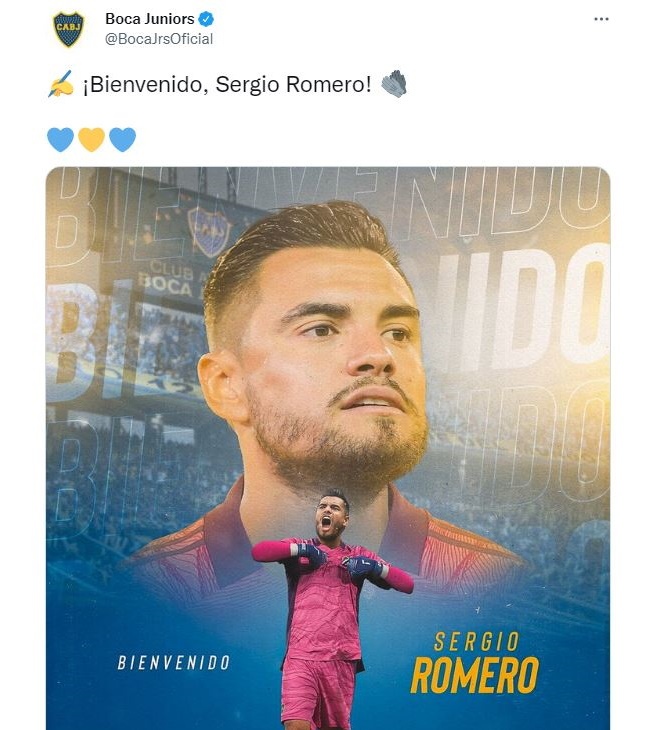 Sergio Chiquito Romero is the new Boca Juniors goalkeeper Its